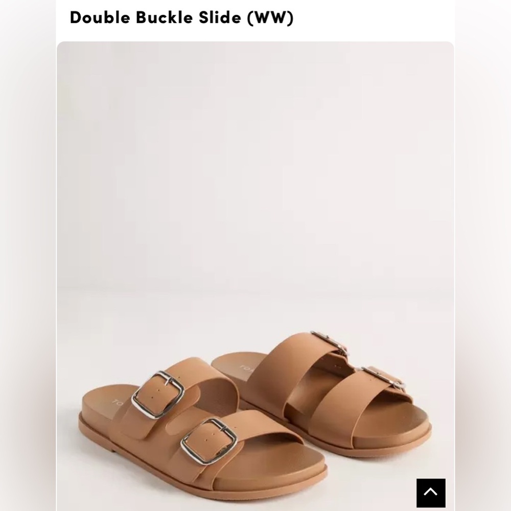 NWOT Torrid Tan Double Buckle Slides size 11WW
